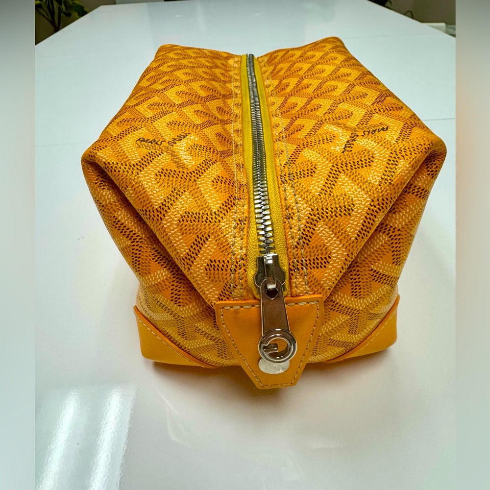 Goyard Yellow Orange Monogram Cosmetic Pouch